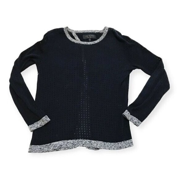 Rag & Bone Ariana Perforated Split-Back sweater, size XXS - Picture 2 of 12